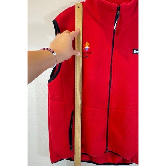 Vintage Marker Salt Lake City Olympic 2002 Red Mock Neck Fleece Vest Women's XL - Picture 7 of 8